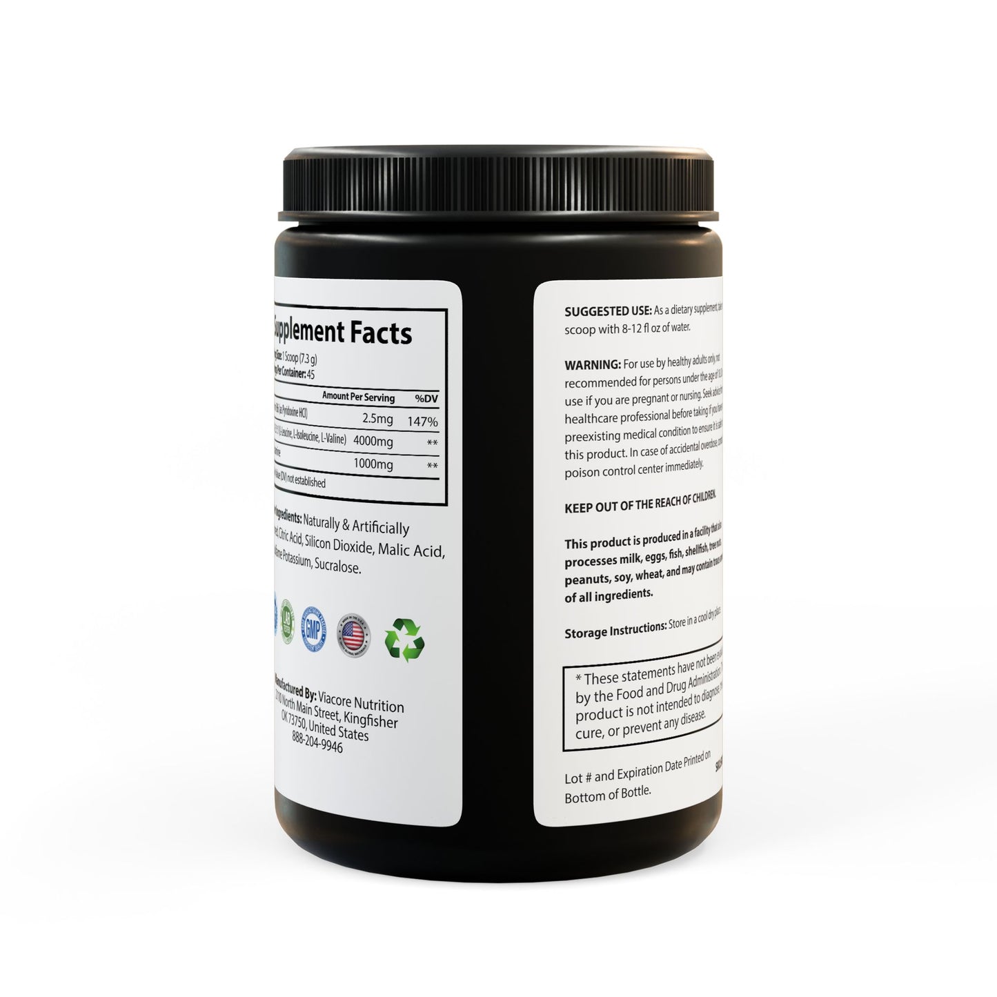 VitaFortis Spartan BCAA – Recovery of the Relentless - Watermelon (325g, 11.46oz, 45 servings)