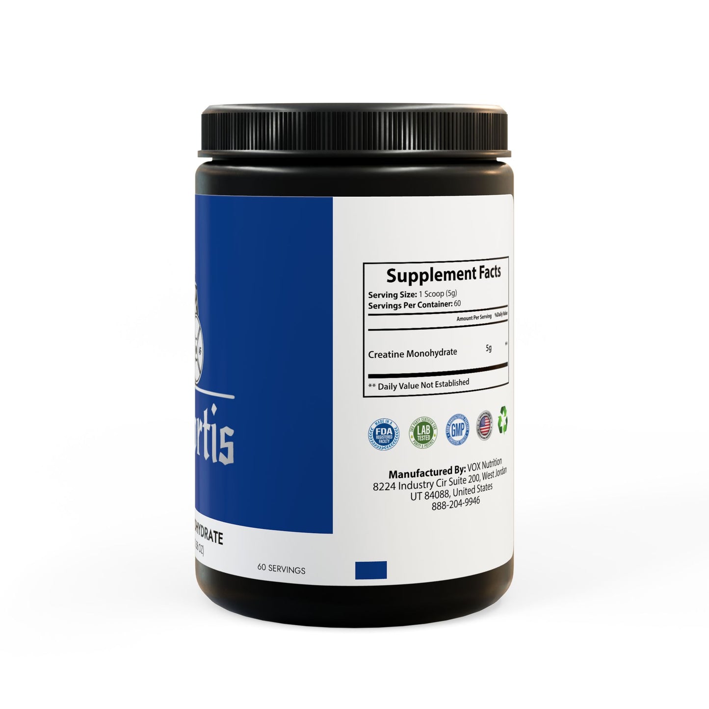 VitaFortis Creatine Monohydrate – 5g Pure Micronized Creatine | Muscle Growth, Strength & Performance | Unflavored, Keto-Friendly | 100 Servings
