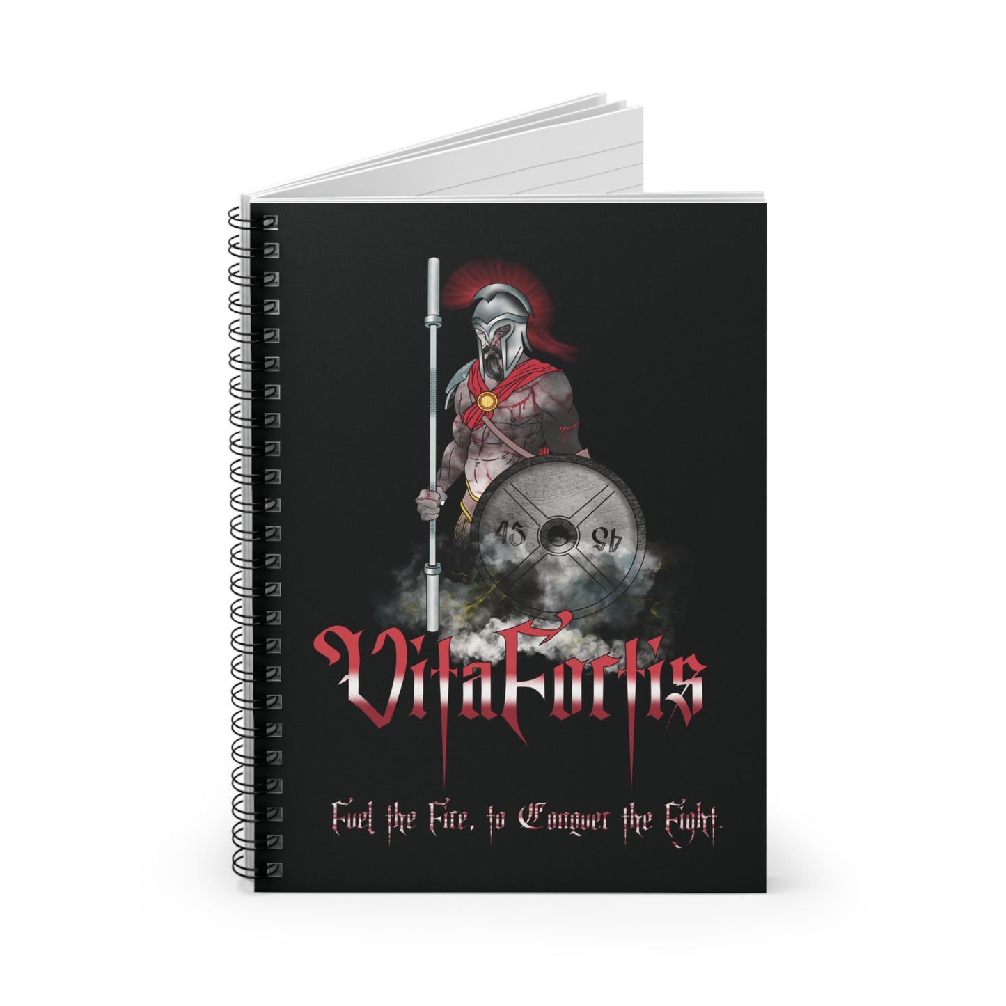 Vita Fortis Spiral Notebook - Conquer Your Thoughts with Fire and Strength