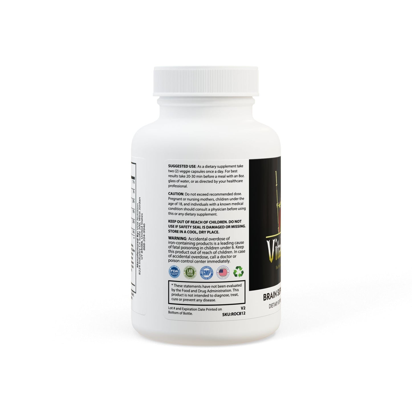 VitaFortis Brain Support - Mens Fortis – Daily Cognitive Support for Focus, Productivity & Brain Function | 60 Capsules